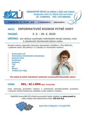 rozbor pitné vody 2025